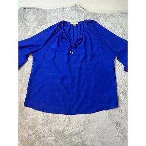Women’s Michael Kors Blouse Royal Blue Sheer Size Large
